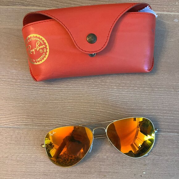Ray-Ban Aviator Orange Flash Sunglasses main image 8